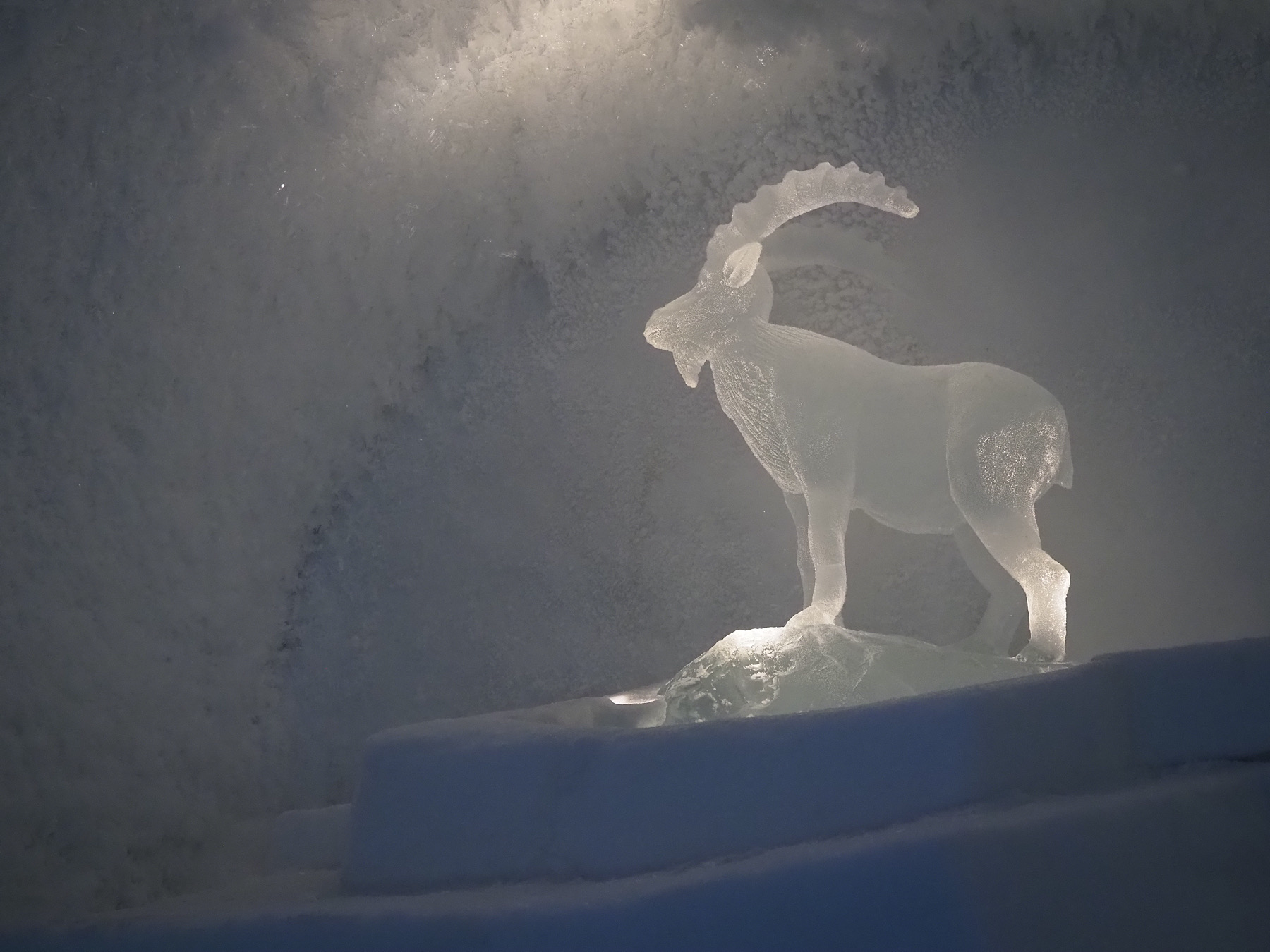 Hirsch Skulptur im Ice Hotel