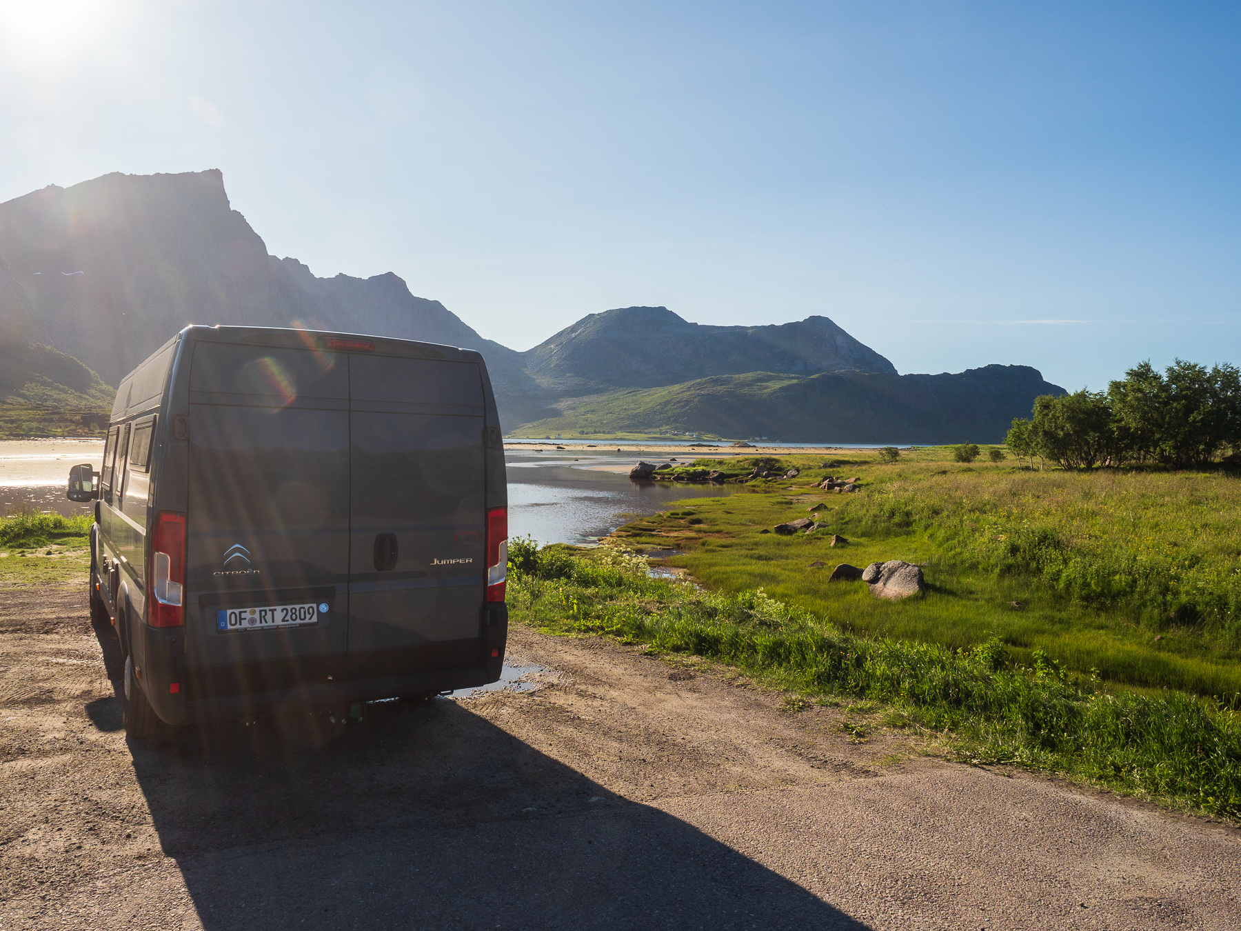 Lofoten, Parkplatz am Morpheus Beach